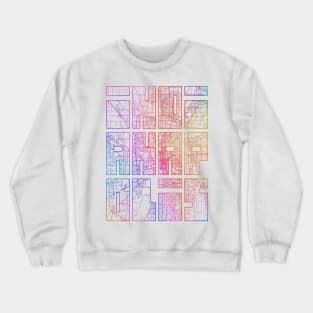 Indianapolis, USA City Map Typography - Colorful Crewneck Sweatshirt